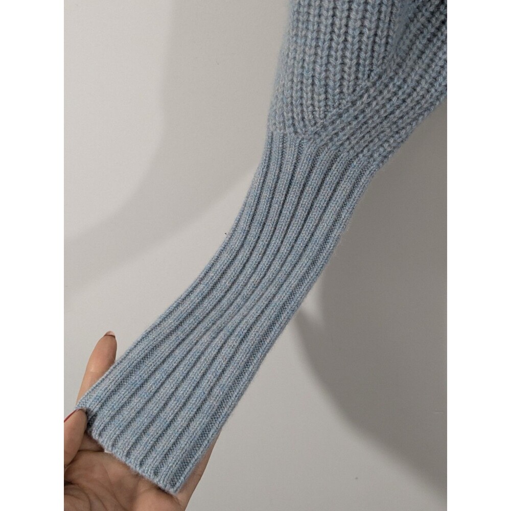 No Name Blue Cashmere Turtleneck Sweater  Gold Button Nautical Military Sz XS - Picture 7 of 11